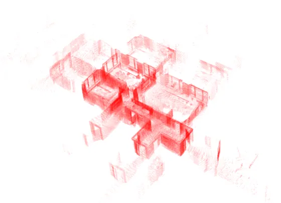 The second environment as a raw LiDAR point cloud.