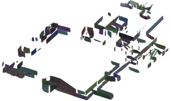 The third environment reconstructed by the convex hull baseline: bloated, overlapping shells.